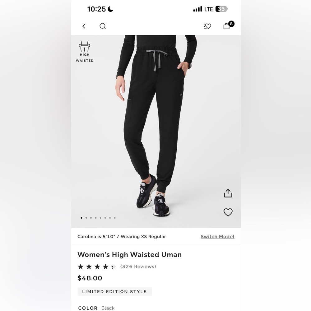 2 Figs Uman high waisted Black and Blue scrub pants